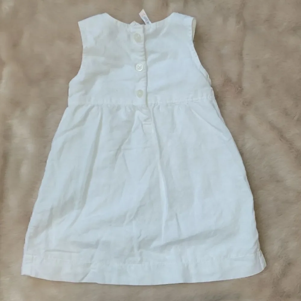 OLD NAVY WHITE LINEN/COTTON BOHO SUNDRESS, SIZE 18-24 MONTHS